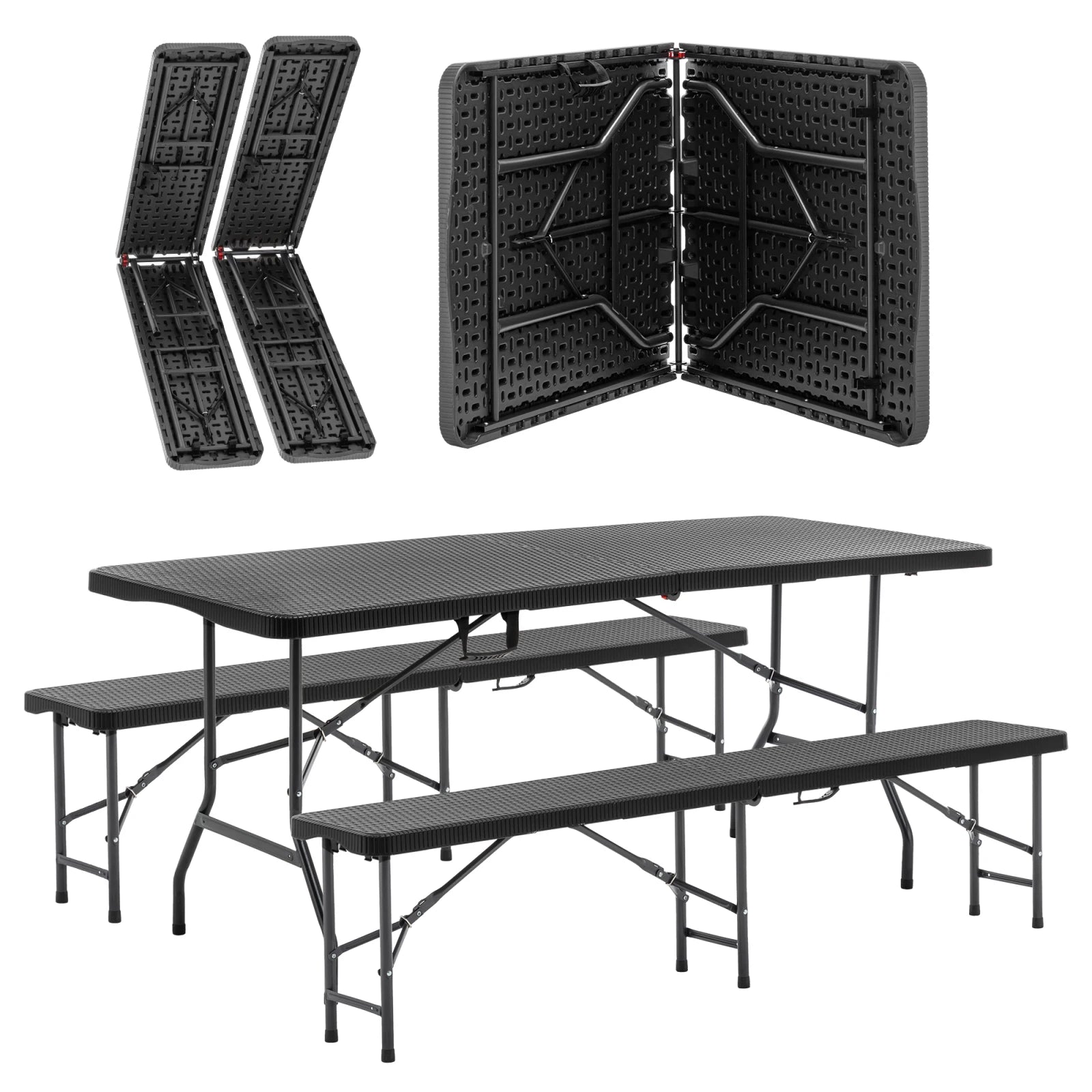 Table de pique-nique pliante avec 2 bancs