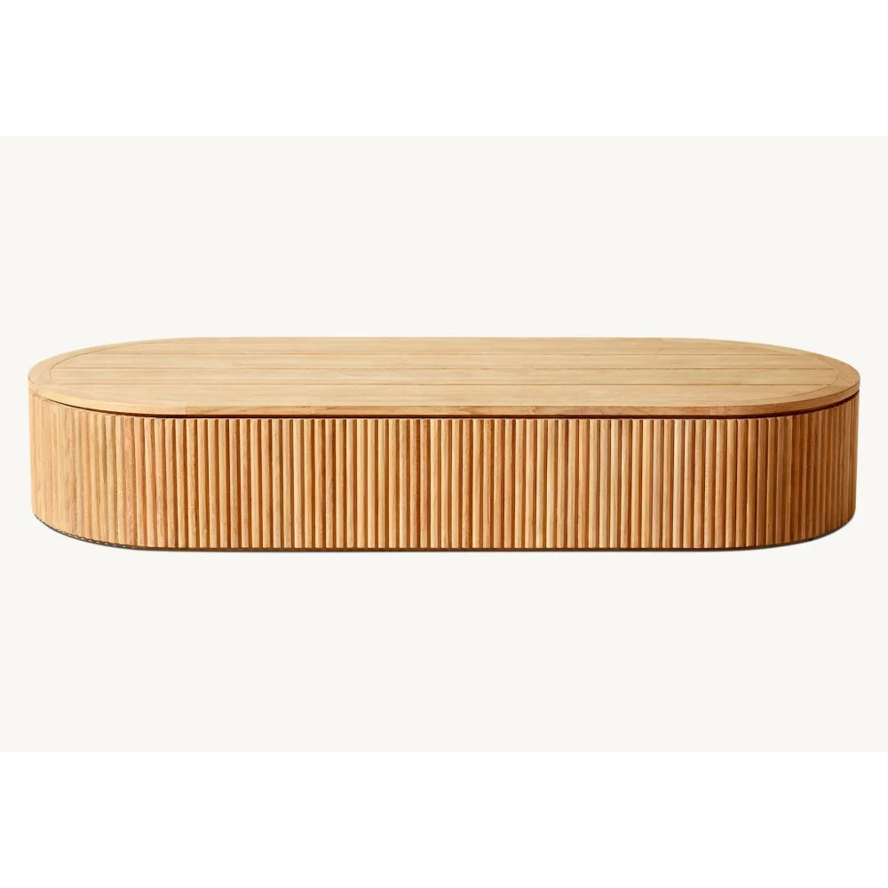 Canapé d'angle en teck pour terrasse