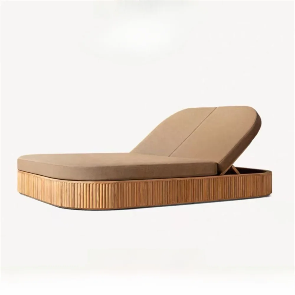 Canapé d'angle en teck pour terrasse