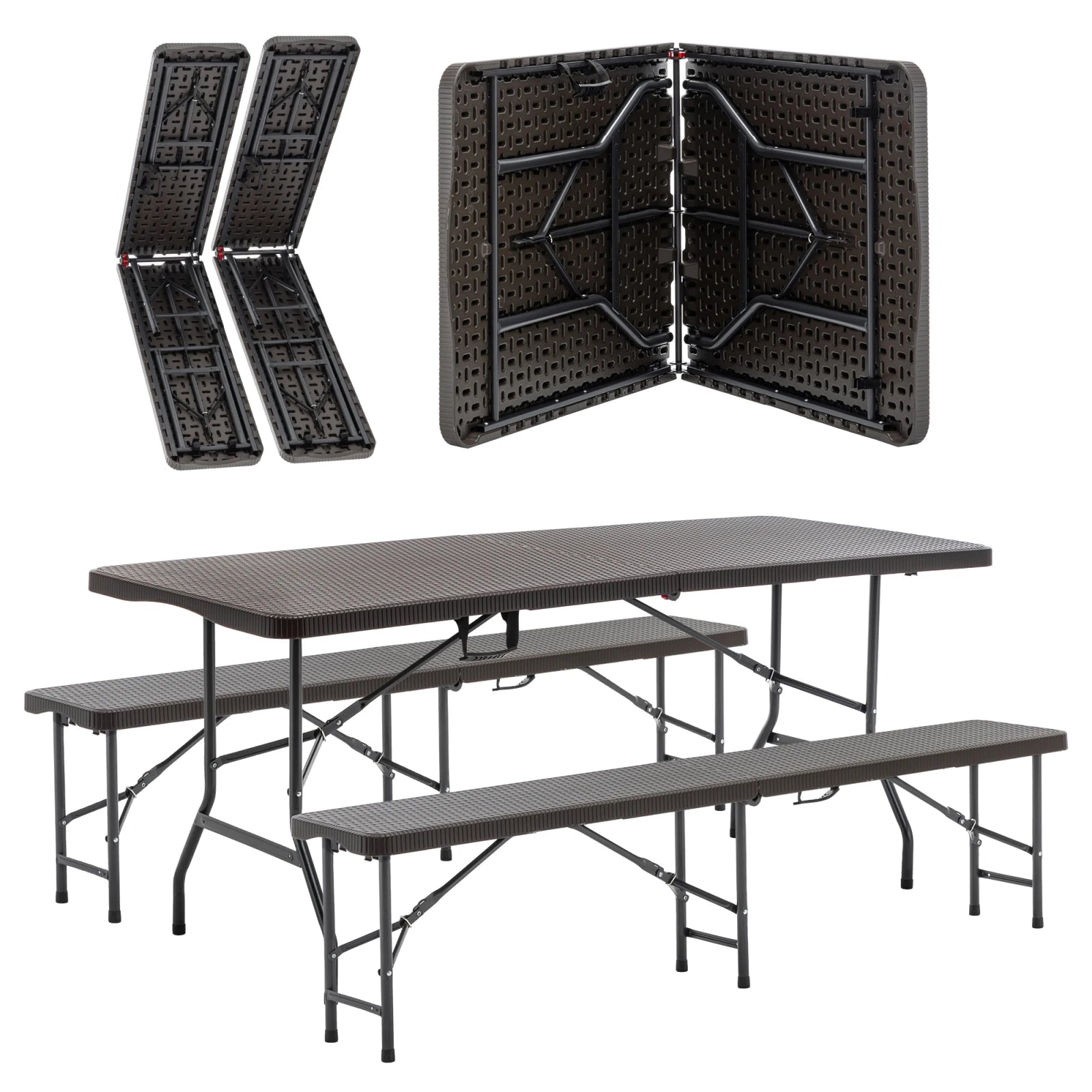Table de pique-nique pliante avec 2 bancs
